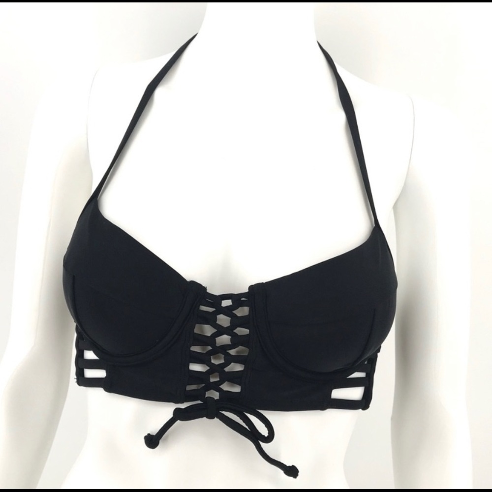 NEW Xhilaration Bikini top black corset